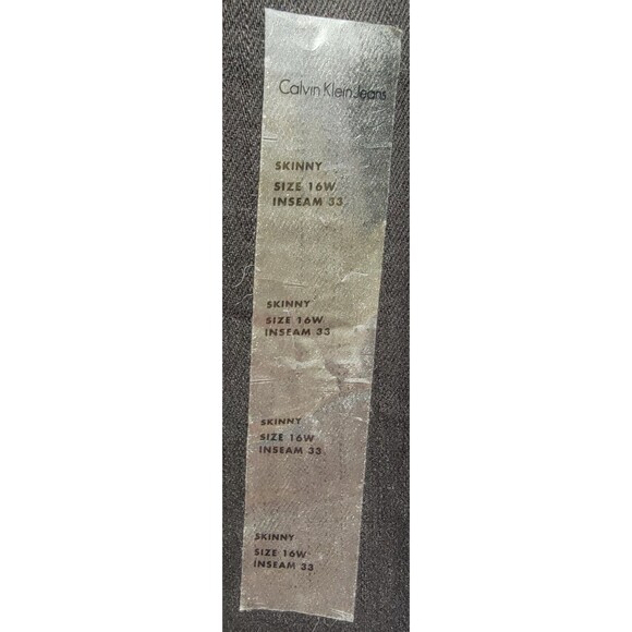 Calvin Klein Black Jeans Women’s 16W x 33 NWT Skinny Straight Mid Rise - Picture 8 of 13